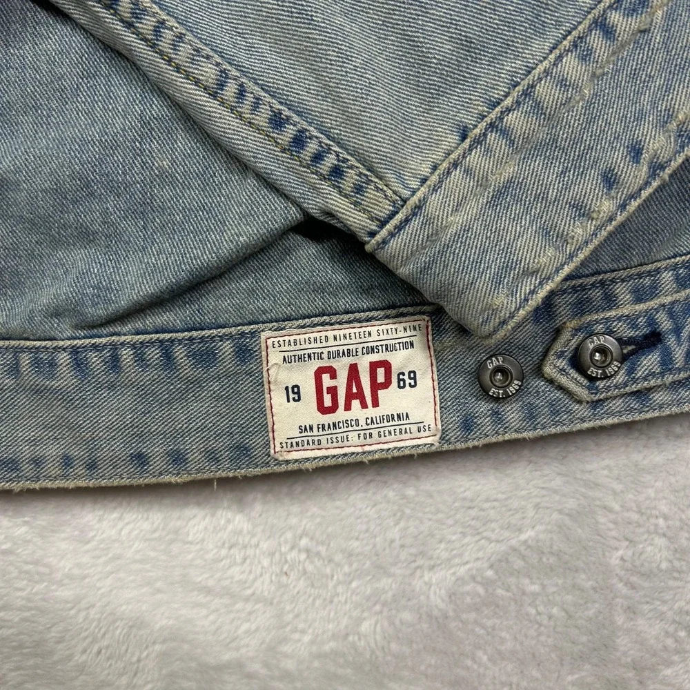 Vintage Gap Kids Trucker Jacket Blue‎ Denim Pockets Classic Y2K - 2XL (14-16)